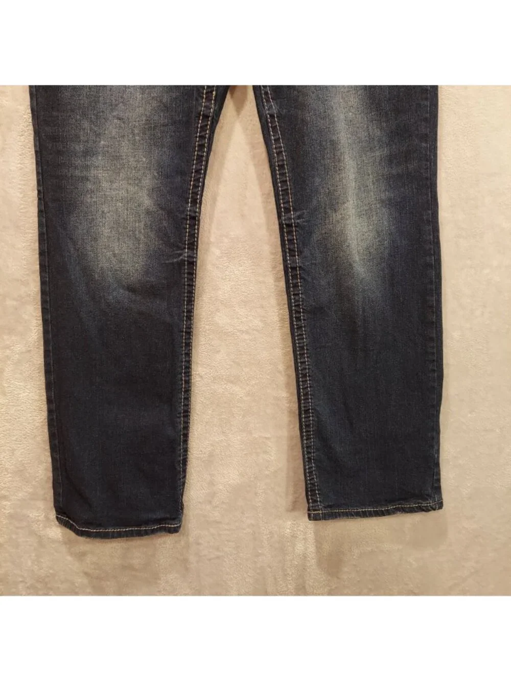 Faded Glory Jeans Men 38x32 straight leg dark wash embellished pocket dad work